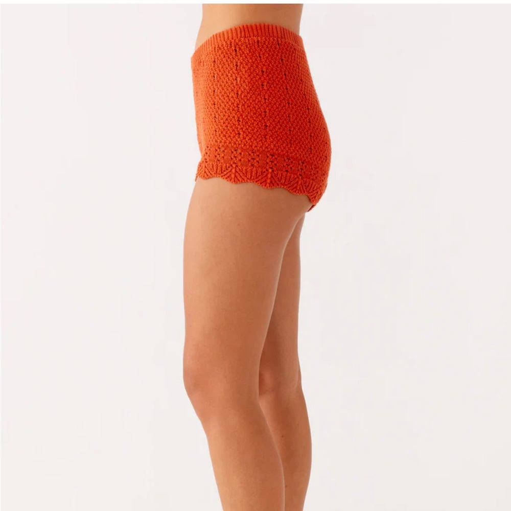 Orange Crochet Shorts